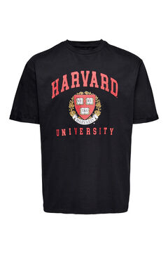 Springfield Short-sleeved Harvard T-shirt fekete
