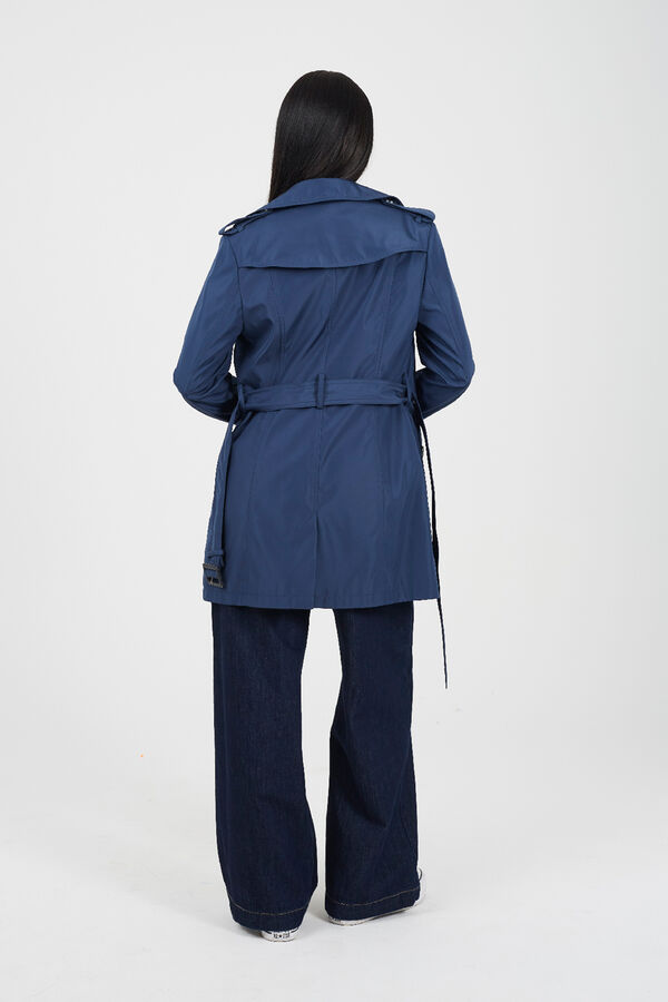 Brave Soul Trench coat with belt and buttons Plava