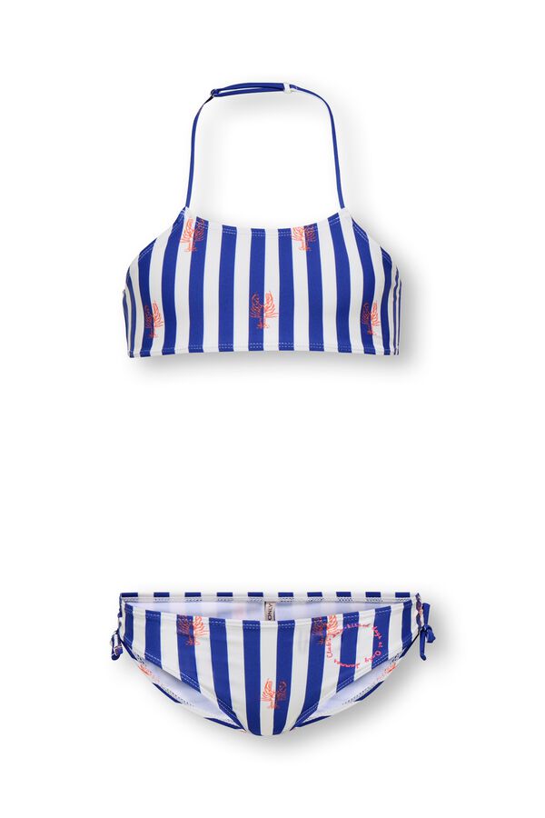 Only Girls Bikini a rayas beige