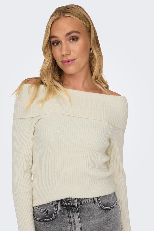 Springfield Jersey-knit cold shoulder top white