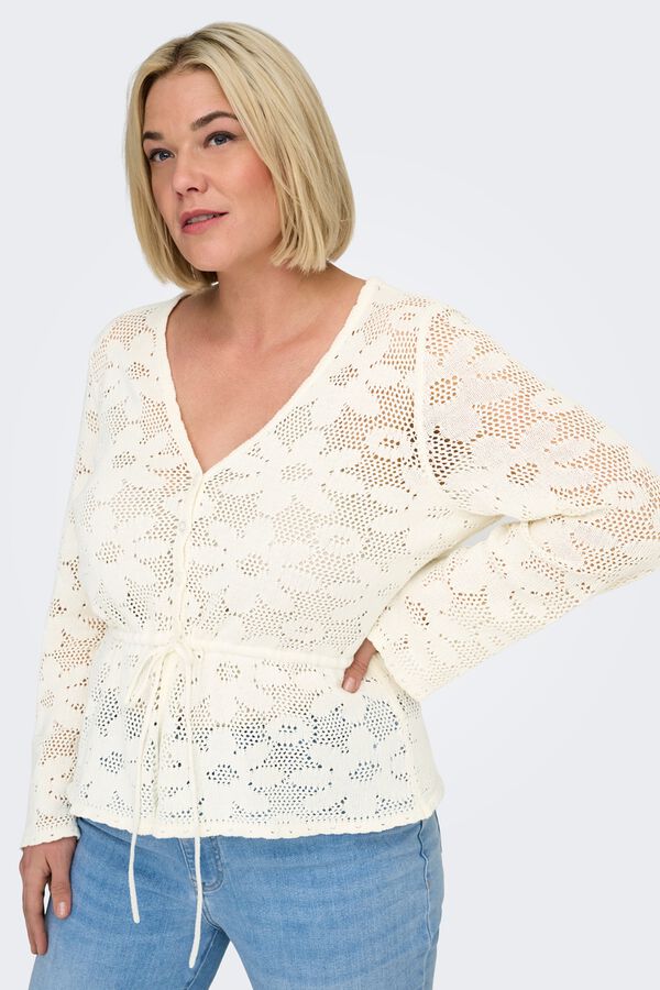 Only Carmakoma Plus size cardigan style top white