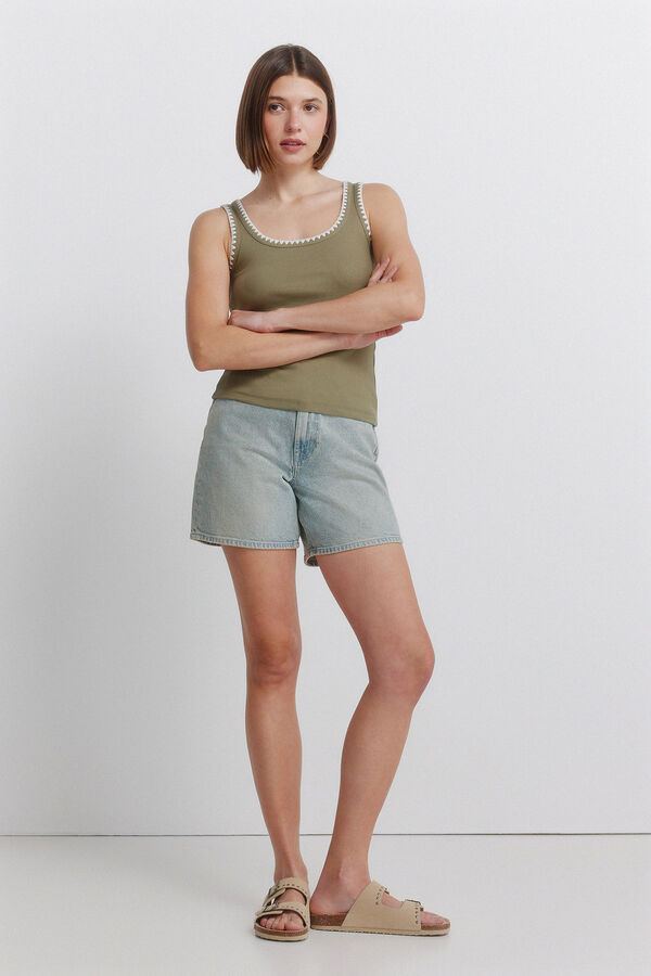 Springfield Embroidered racer back vest top printed