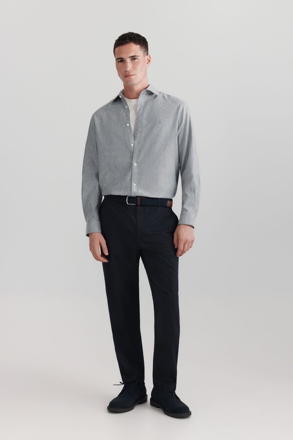 Springfield Chemise oxford en tencel gris