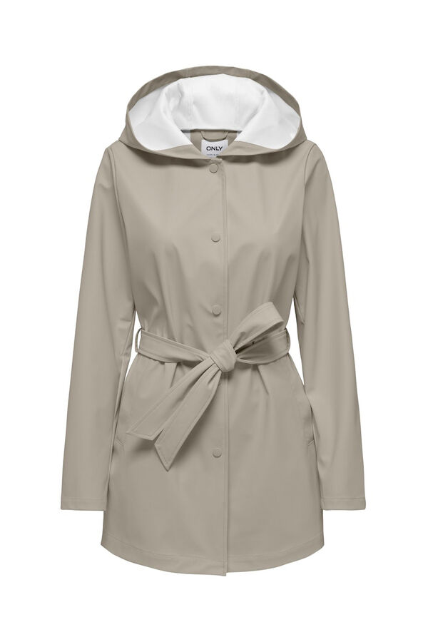 Only Hooded raincoat brown