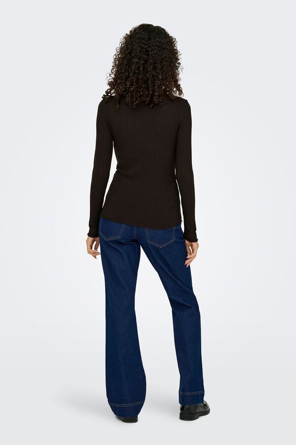 JDY Ribbed long sleeve T-shirt nude