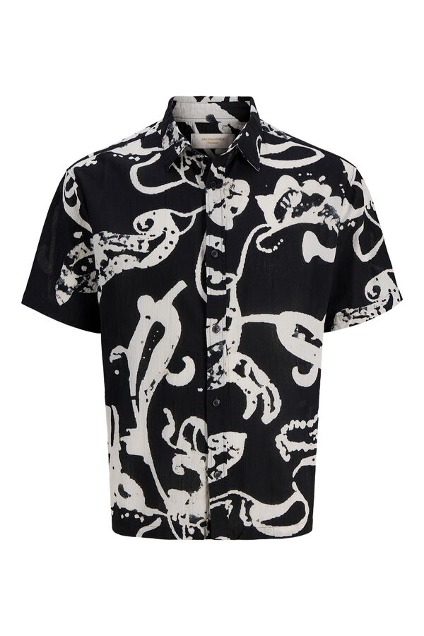 Jack & Jones Camisa relaxed fit estampada negro