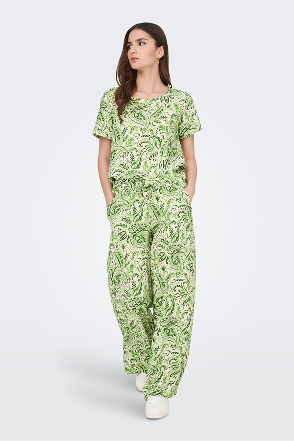 JDY Pantal&oacute;n largo ancho blanco