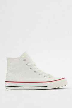 Springfield Casual canvas high-top trainers with toe cap blanc