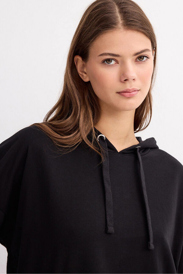 Inside Sudadera Bolsillo Canguro Con negro