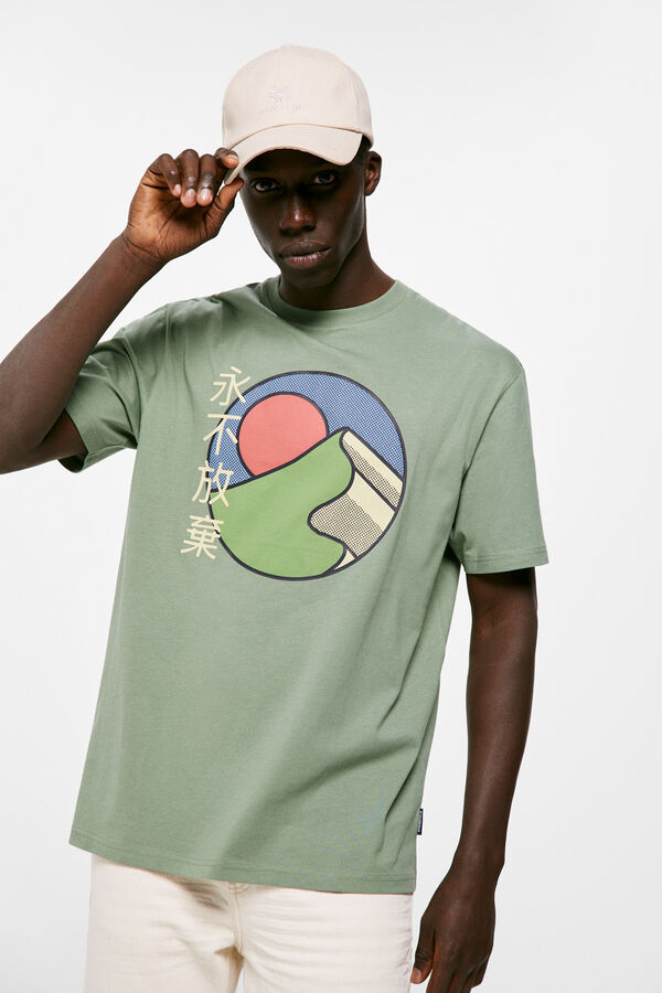 Springfield T-shirt montagne japonaise vert