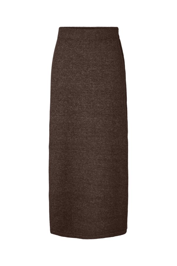 Pieces Knit long skirt brown