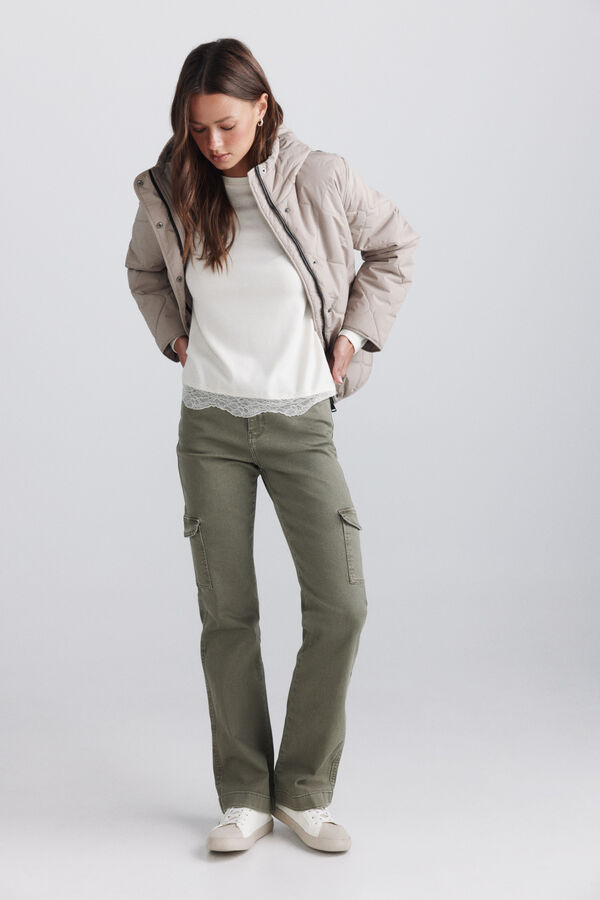 Springfield Lace long sleeve T-shirt beige