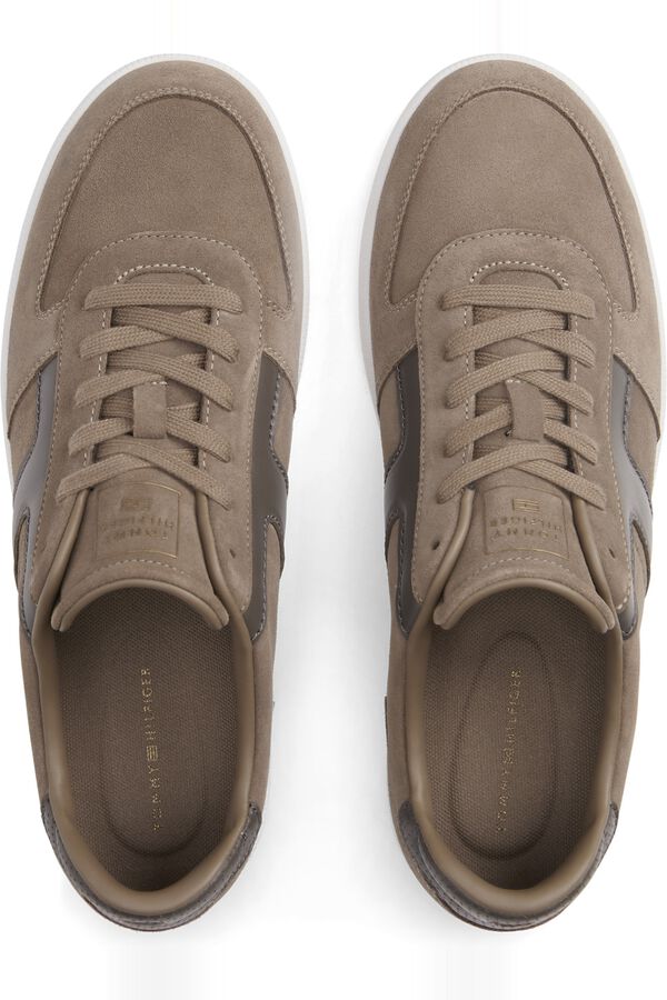 Tommy Jeans Leather panelled casual sneaker nude