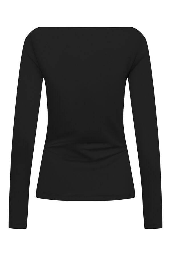 Only Langarm-T-Shirt Schwarz