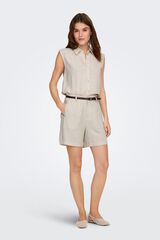 Only Bermuda de lino beige