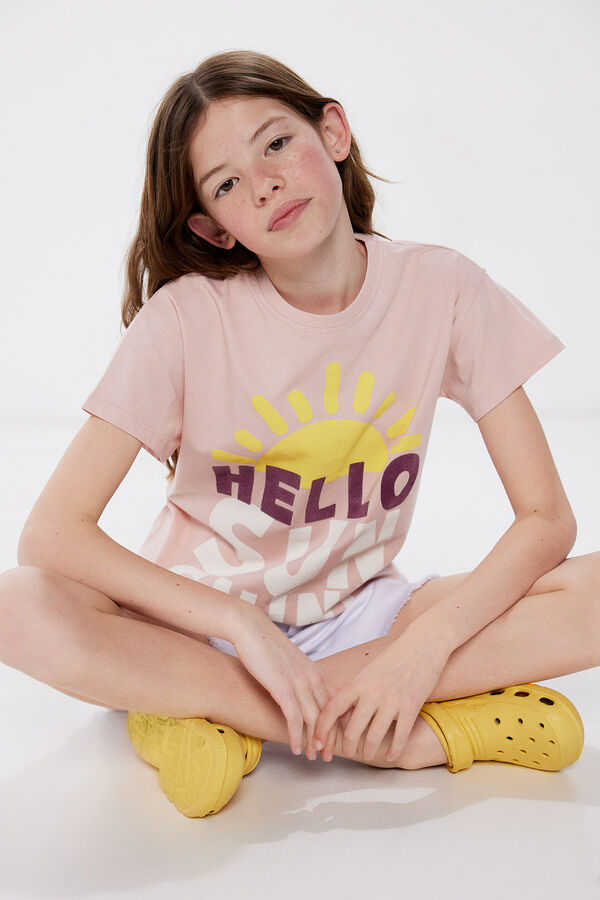 Springfield Hello sunshine lány póló rózsaszín