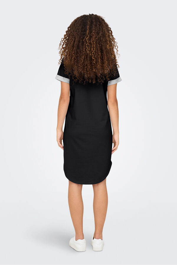 JDY Vestido corto detalle bordado negro