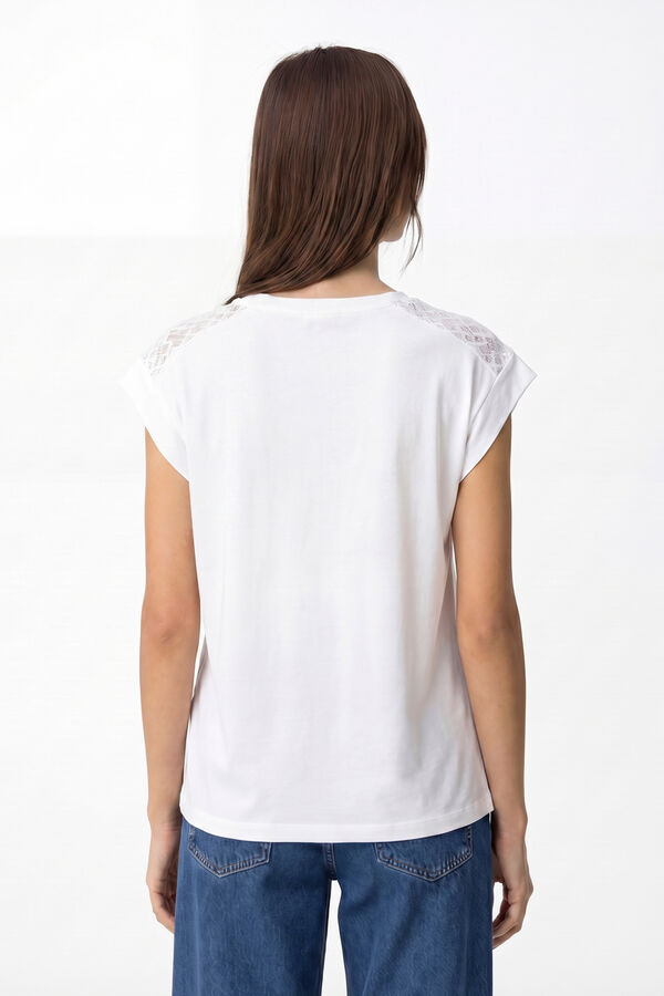 Tiffosi T-shirt with metallic detail blanc