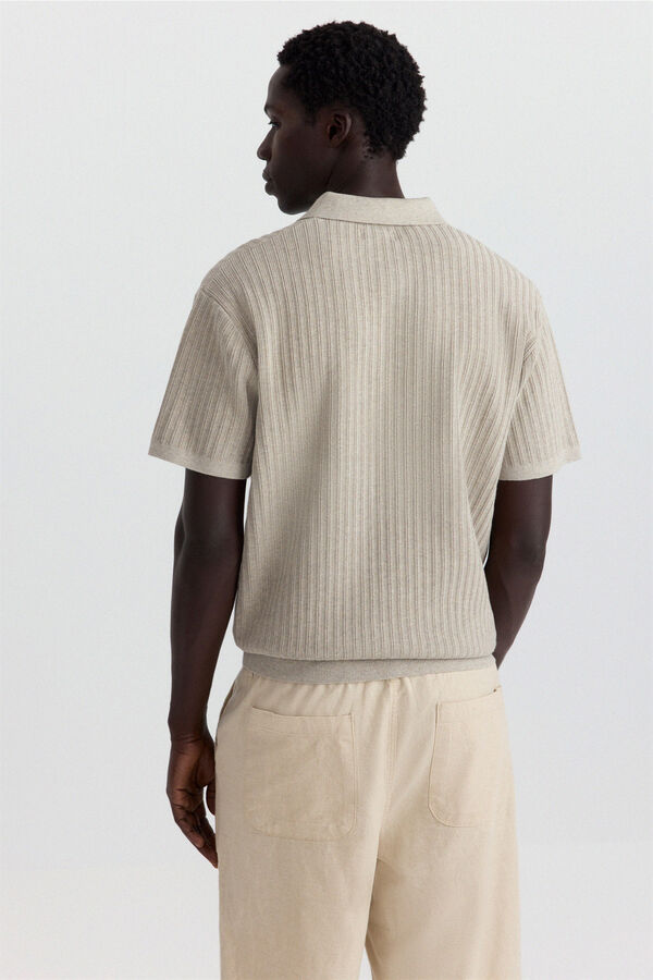 Springfield Vertical structure polo shirt nude