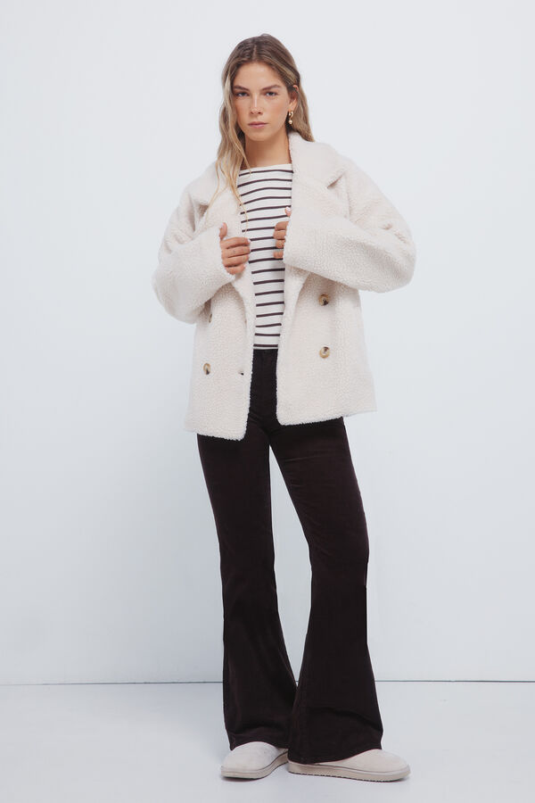 Springfield Striped cut jersey-knit T-shirt mink