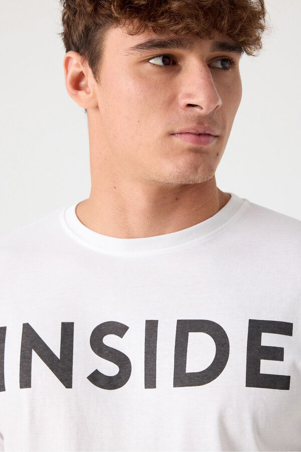 Inside T-shirt com estampado interna branco