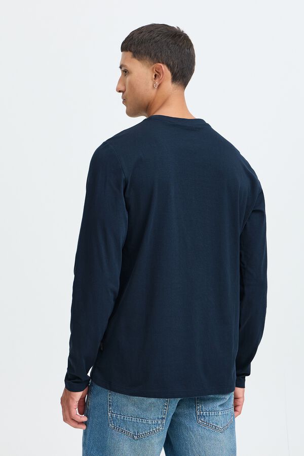 Blend Cotton long sleeve T-shirt bleu