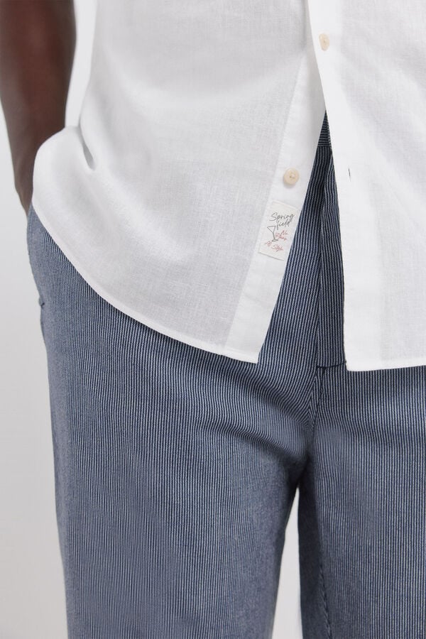 Springfield Linen short sleeve shirt white