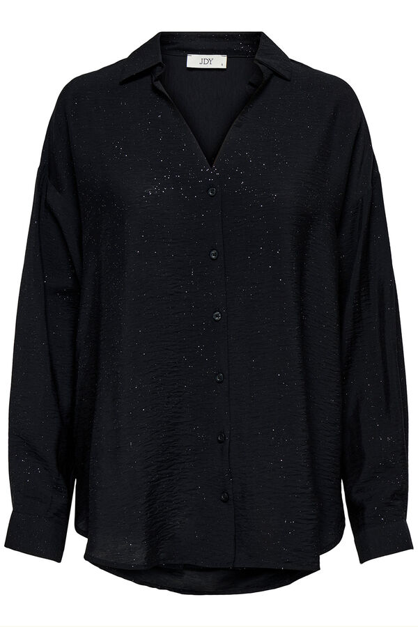 JDY long sleeve lurex shirt Crna