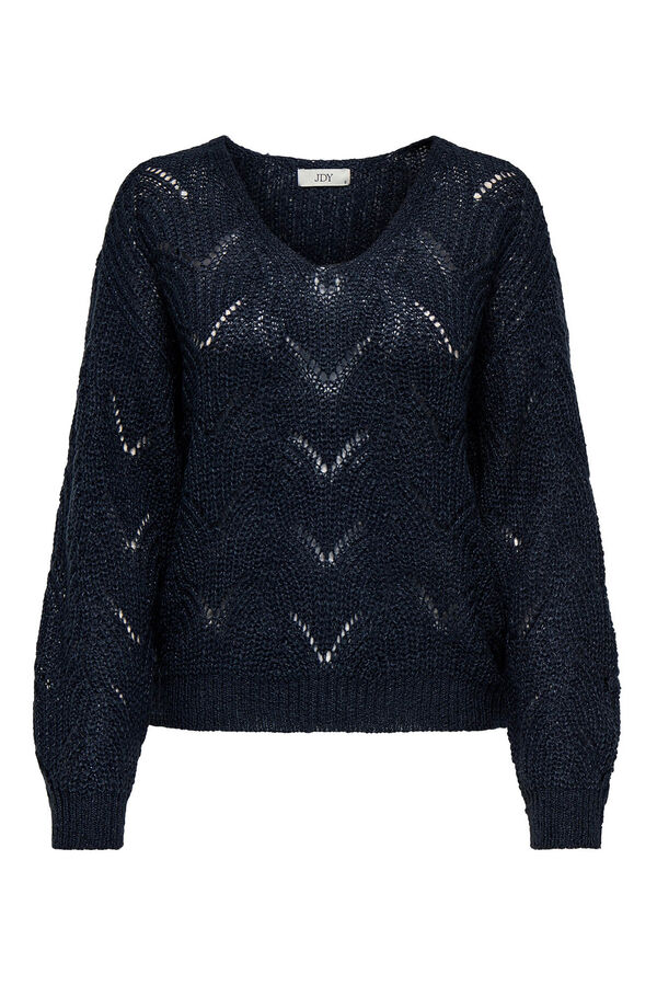 JDY Jersey cuello pico lurex azul