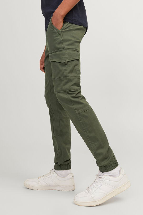 Jack & Jones Junior Pantal&oacute;n cargo slim verde