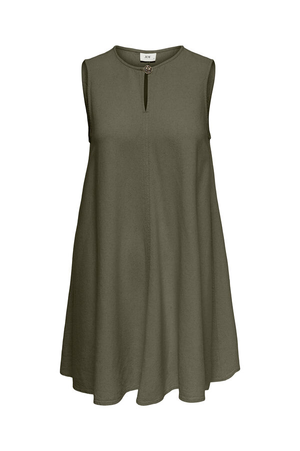 JDY Vestido corto lino verde