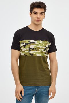 Springfield Camouflage T-Shirt mit Tasche schwarz
