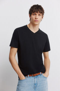 Springfield Lycra V-neck slim fit T-shirt