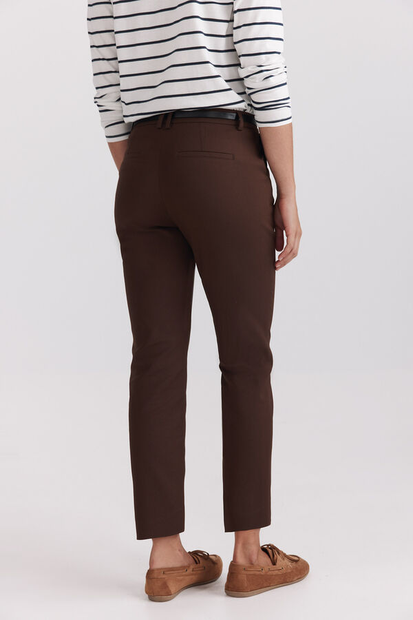 Springfield Cal&ccedil;as chino com cinto el&aacute;stico castanho
