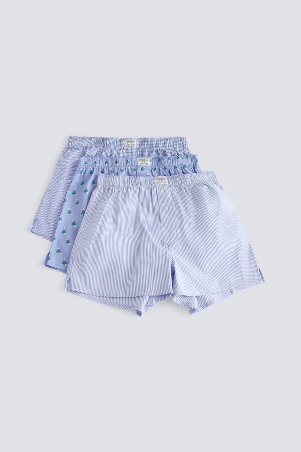Springfield Printed poplin 3-pack boxers blue
