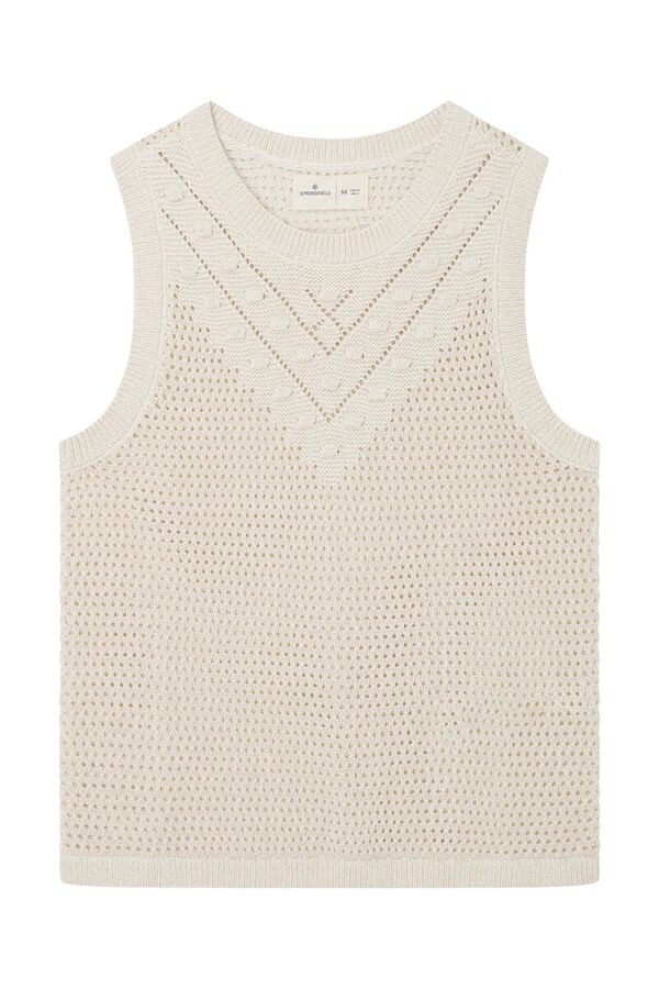 Springfield Pointelle knit top  natural
