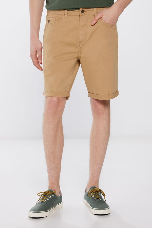Springfield Lightweight colourful slim fit Bermuda shorts medium beige
