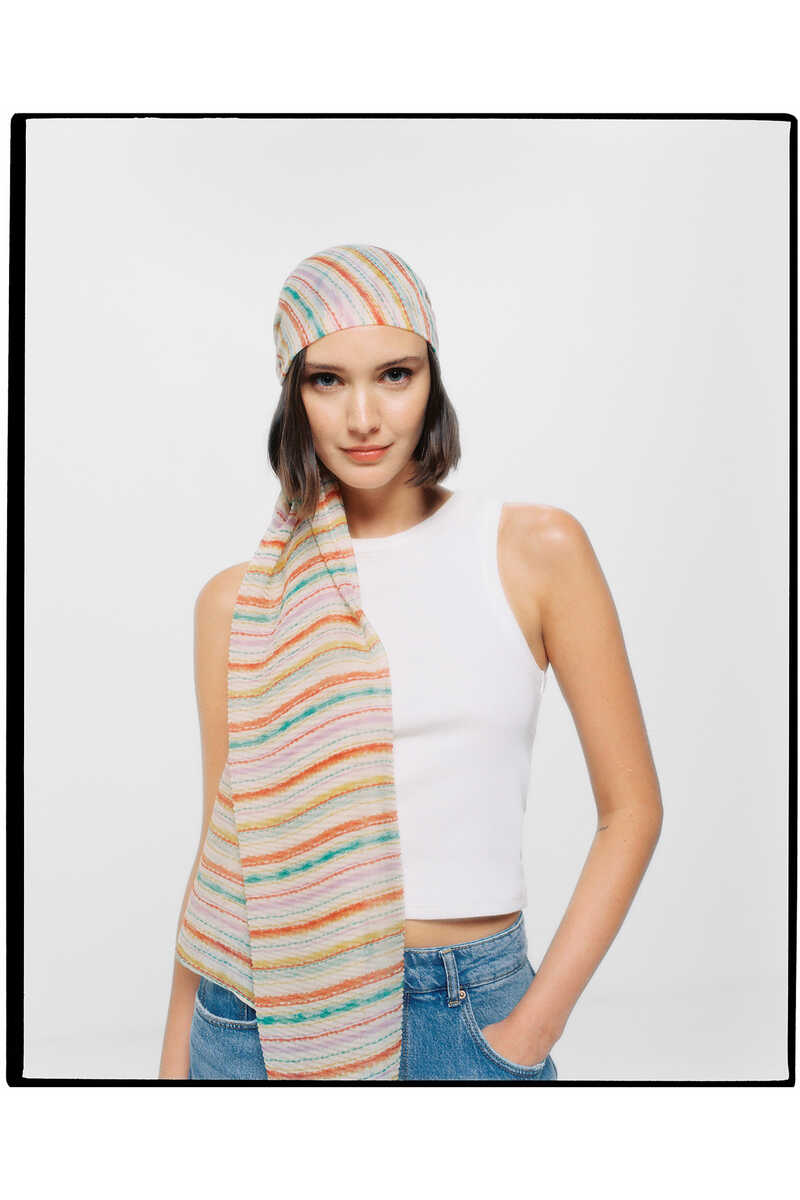 Springfield Faded Striped Scarf camel