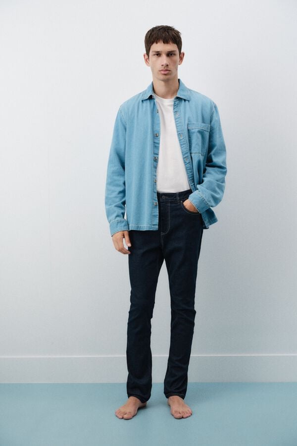 Springfield Desized wash skinny fit jeans blue