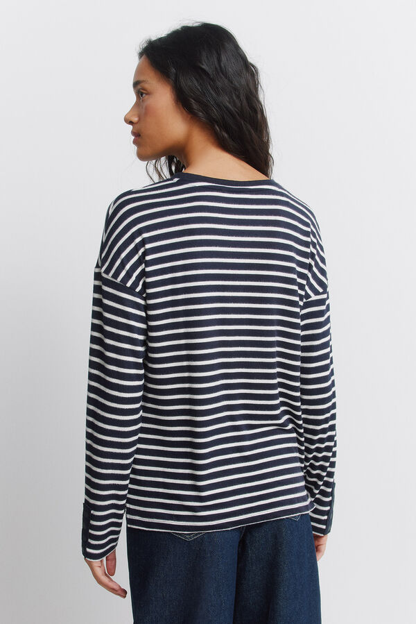 Springfield T-shirt &agrave; double rayure bleu