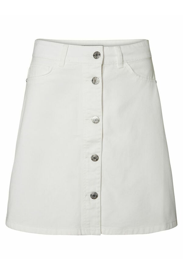 Springfield Buttoned denim skirt blanco