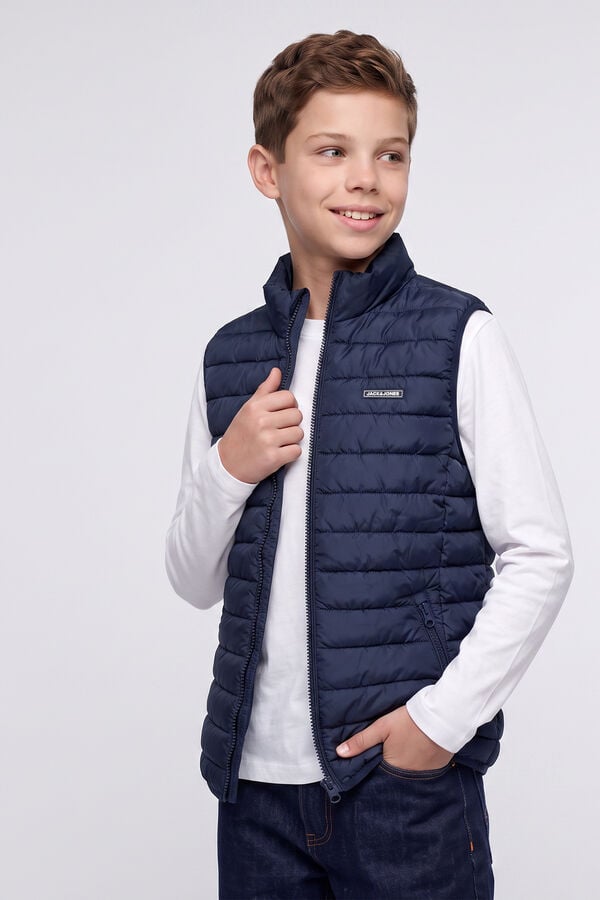 Jack & Jones Junior Puffer jacket zip fastening blue