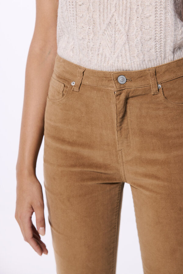 Springfield Corduroy kick flare trousers beige