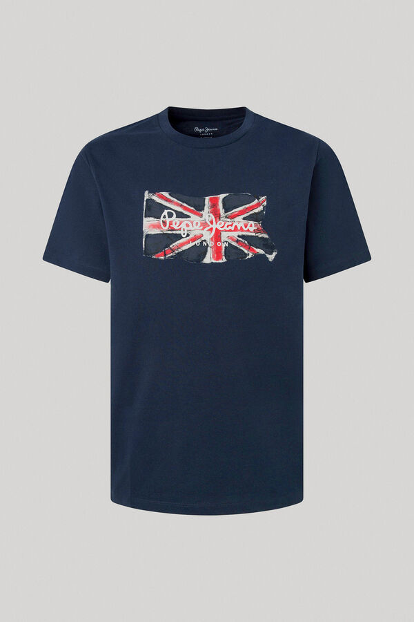Springfield Regular Fit Union Jack Logo T-shirt tamno plava