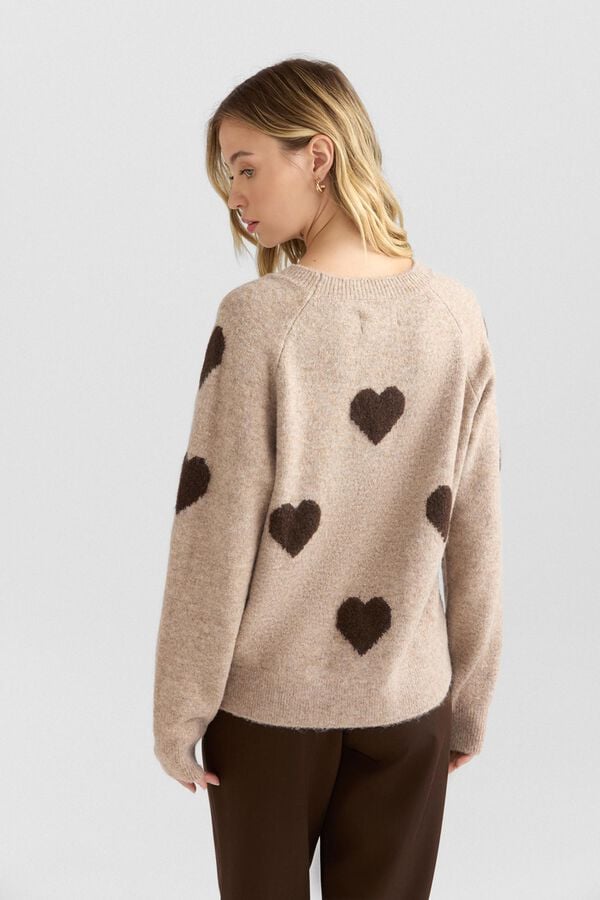 Springfield Heart print jumper nude