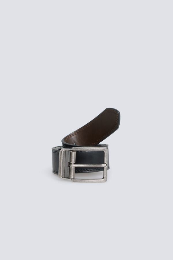 Springfield Reversible denim belt black