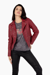 Springfield Faux leather jacket deep red