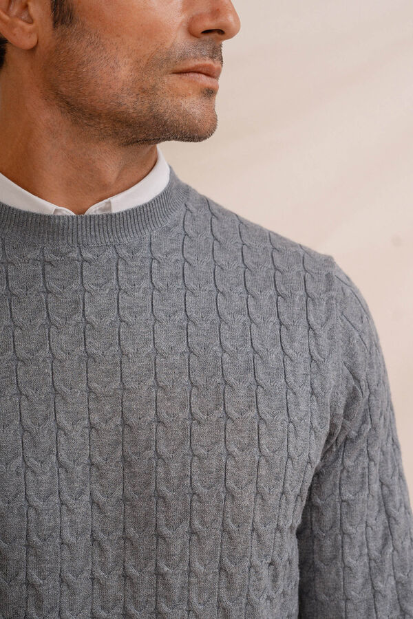 Celopman Jersey Nudos Cuello Caja azul