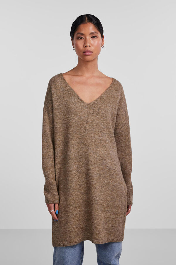 Pieces Short knit dress nude