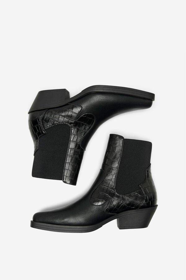 Only Crocodile-effect faux faux leather boots black